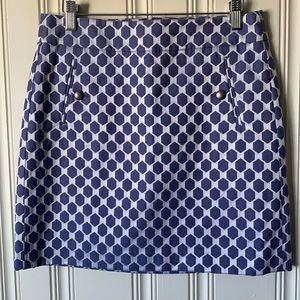 Loft Purple Geometric Short Lined Skirt Size 6P Like NEW